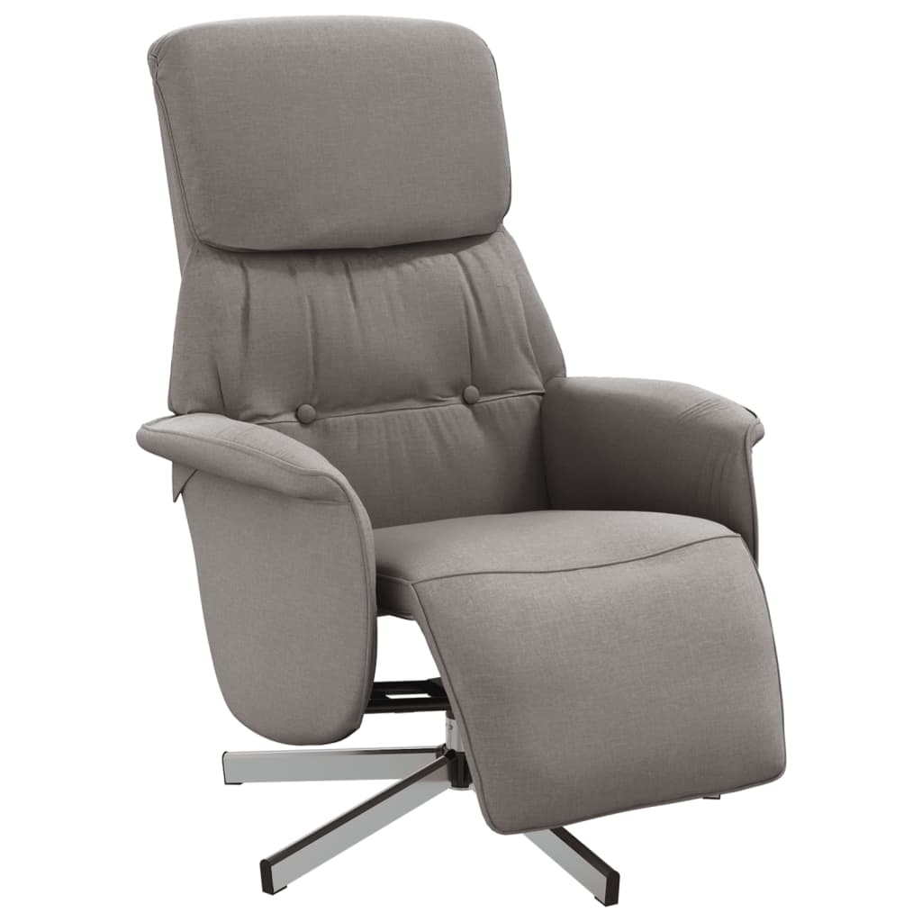 Fauteuil inclinable avec repose-pieds taupe tissu - XIOS