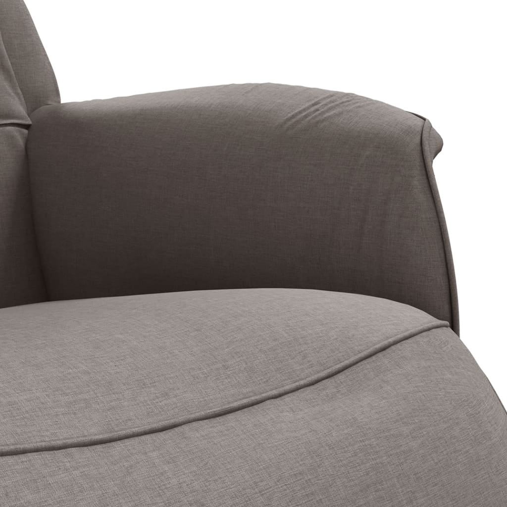 Fauteuil inclinable avec repose-pieds taupe tissu - XIOS