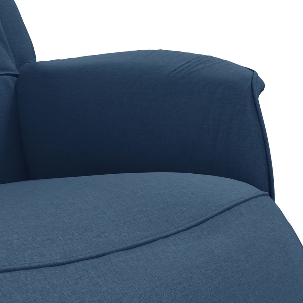 Fauteuil inclinable avec repose-pieds bleu tissu - XIOS