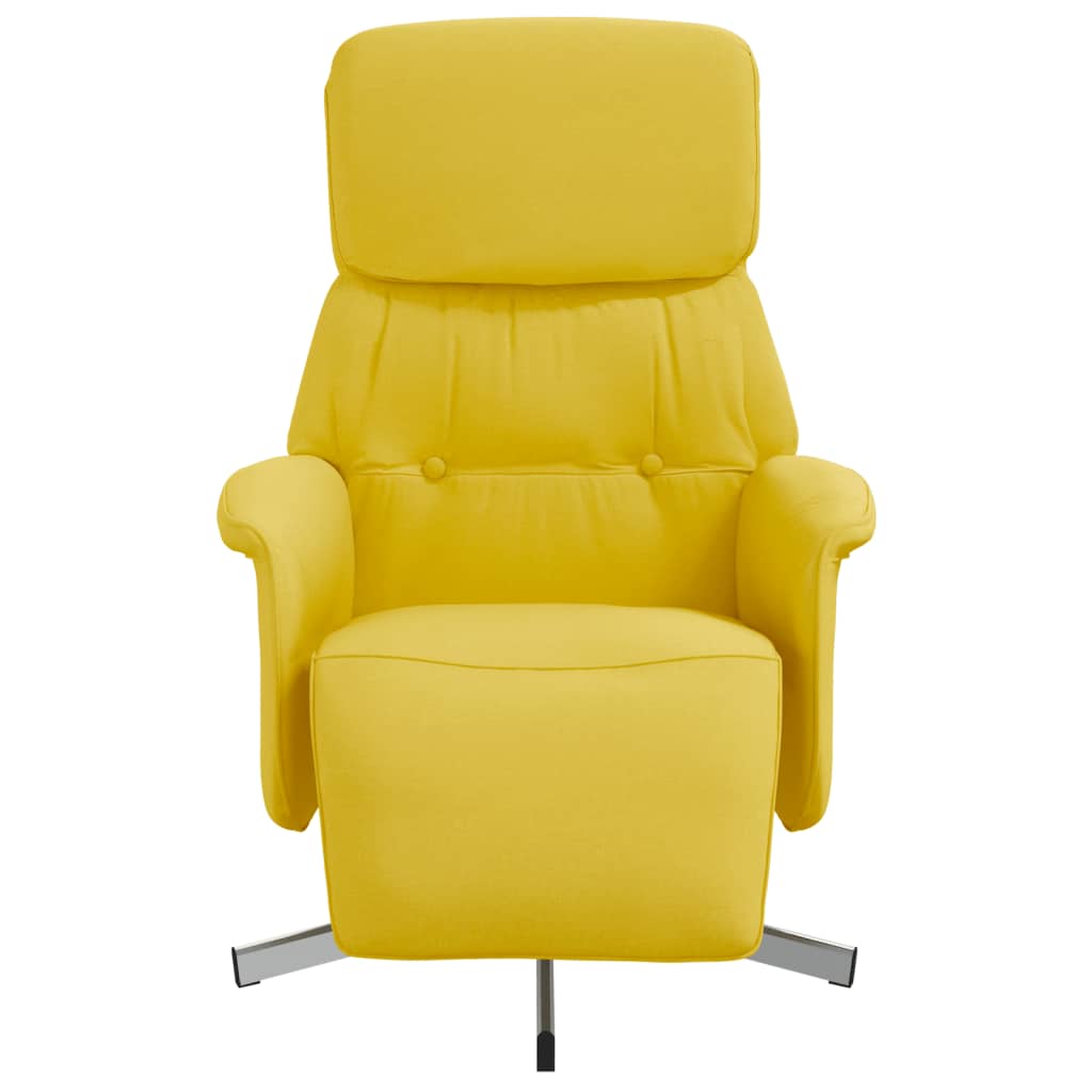 Fauteuil inclinable avec repose-pieds jaune clair tissu - XIOS