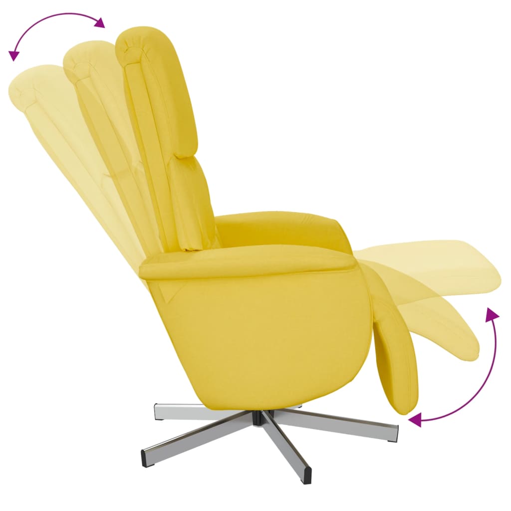 Fauteuil inclinable avec repose-pieds jaune clair tissu - XIOS