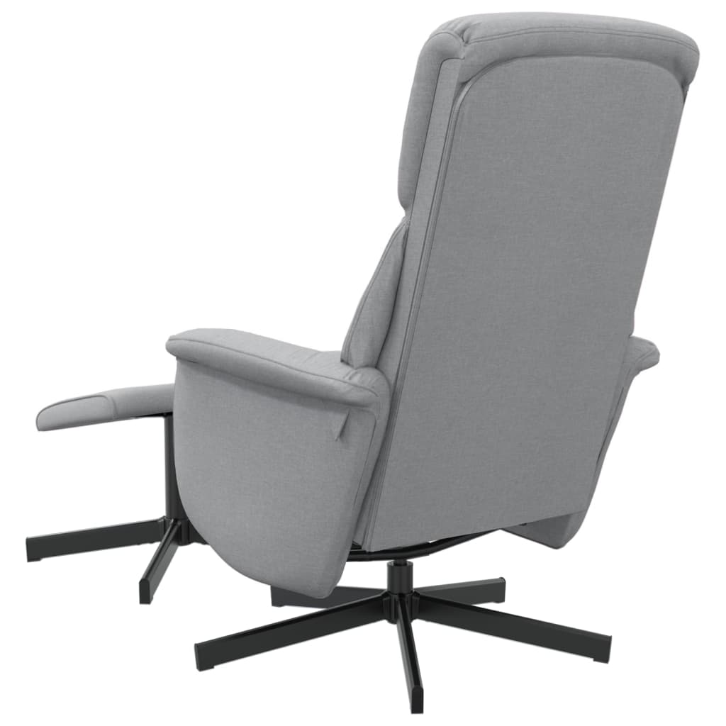 Fauteuil inclinable avec repose-pied gris clair tissu - XIOS