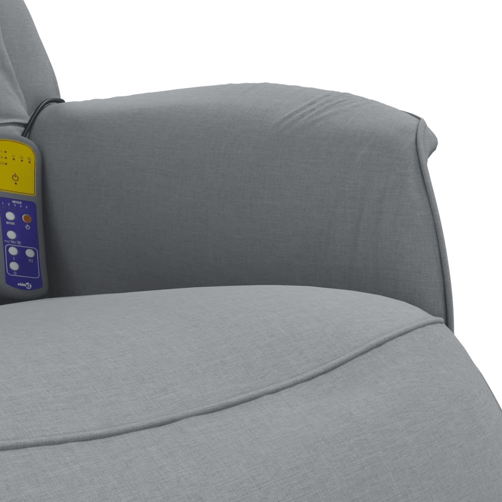 Fauteuil inclinable de massage et repose-pieds gris clair tissu - XIOS