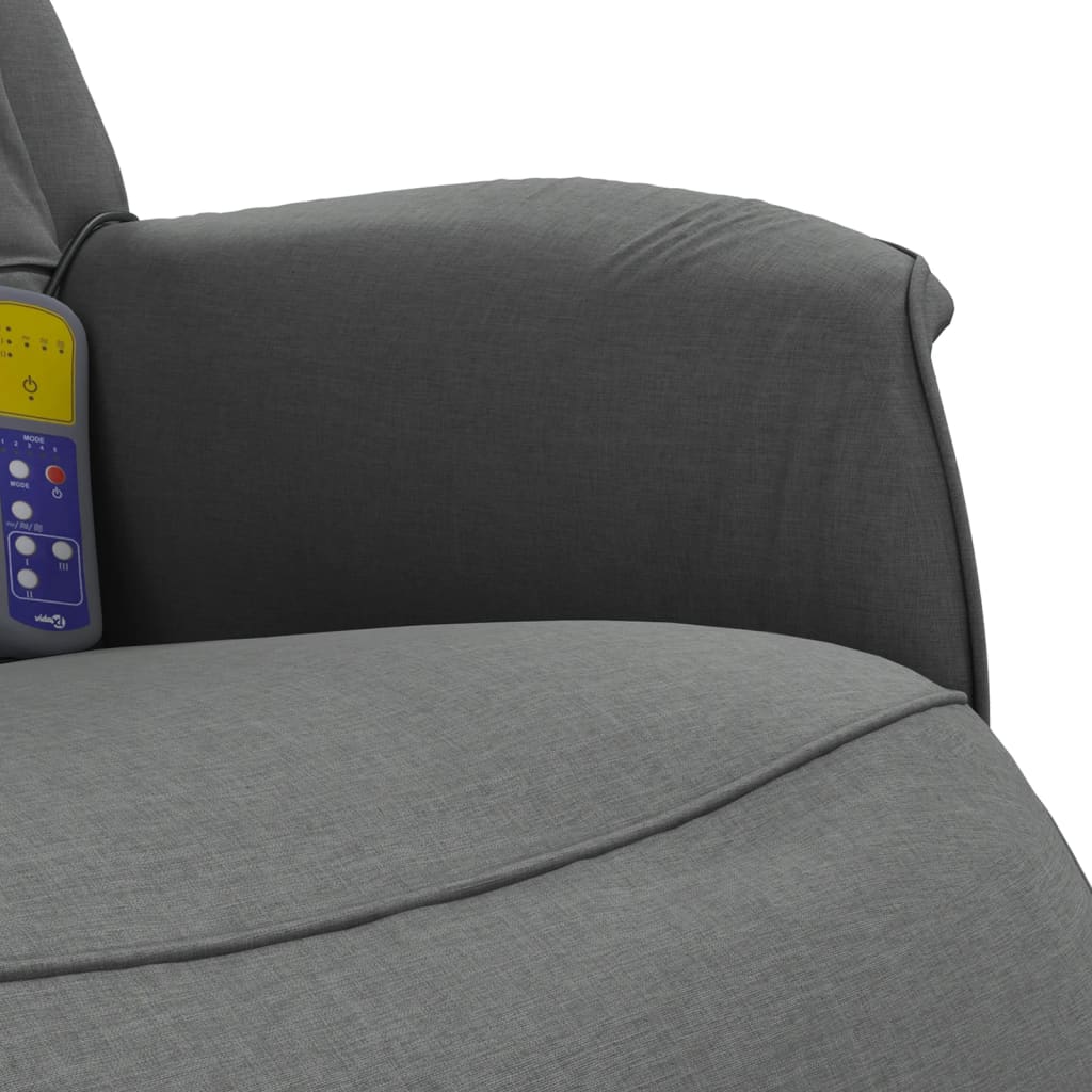Fauteuil inclinable de massage et repose-pieds gris foncé tissu - XIOS