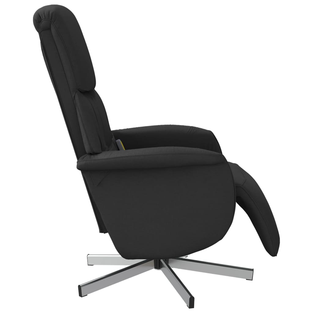 Fauteuil inclinable de massage avec repose-pieds noir tissu