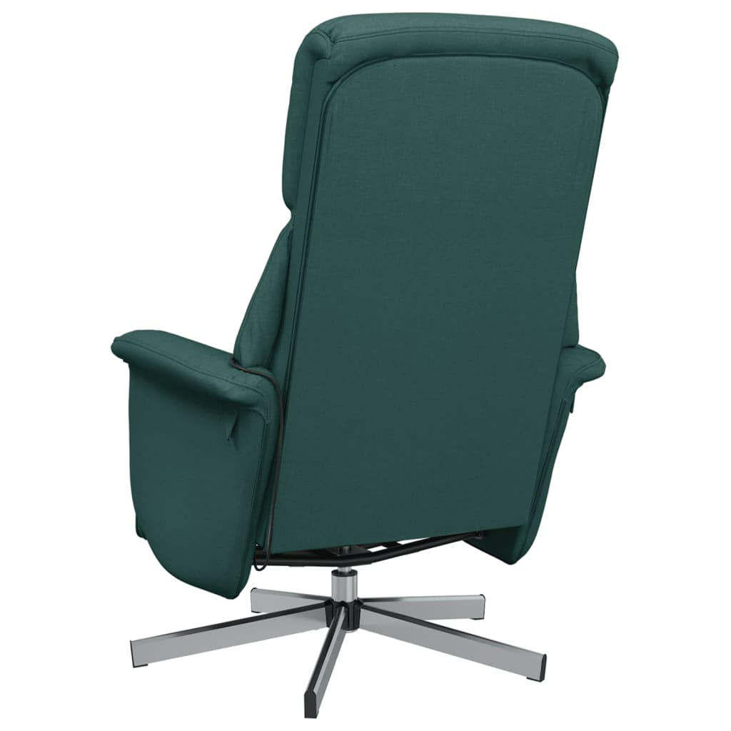 Fauteuil inclinable de massage et repose-pieds vert foncé tissu - XIOS