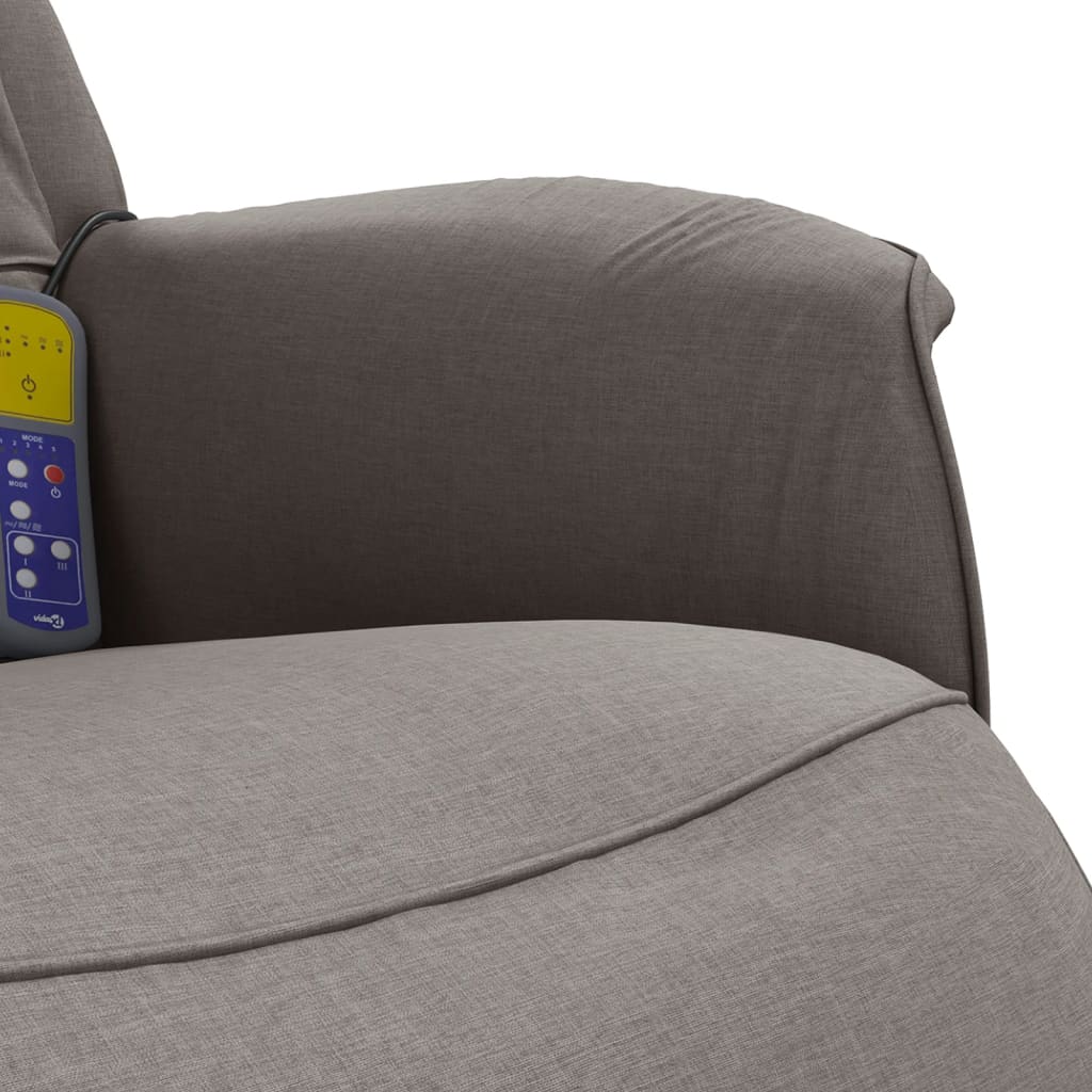 Fauteuil inclinable de massage avec repose-pieds taupe tissu - XIOS