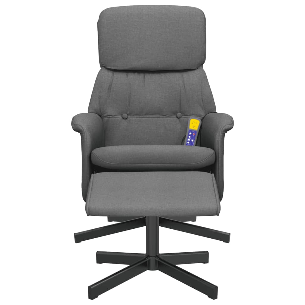 Fauteuil de massage inclinable et repose-pieds gris foncé tissu Fauteuils vidaXL