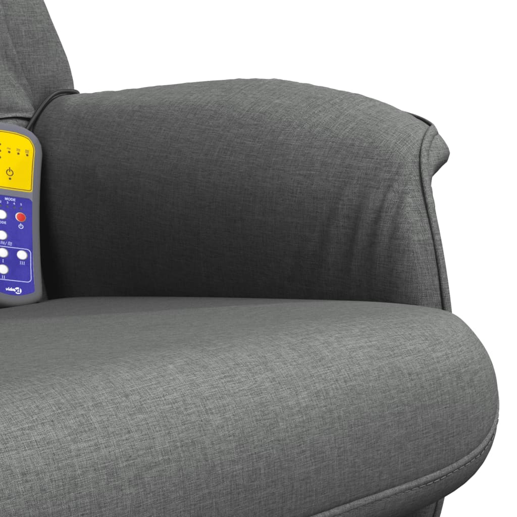 Fauteuil de massage inclinable et repose-pieds gris foncé tissu Fauteuils vidaXL