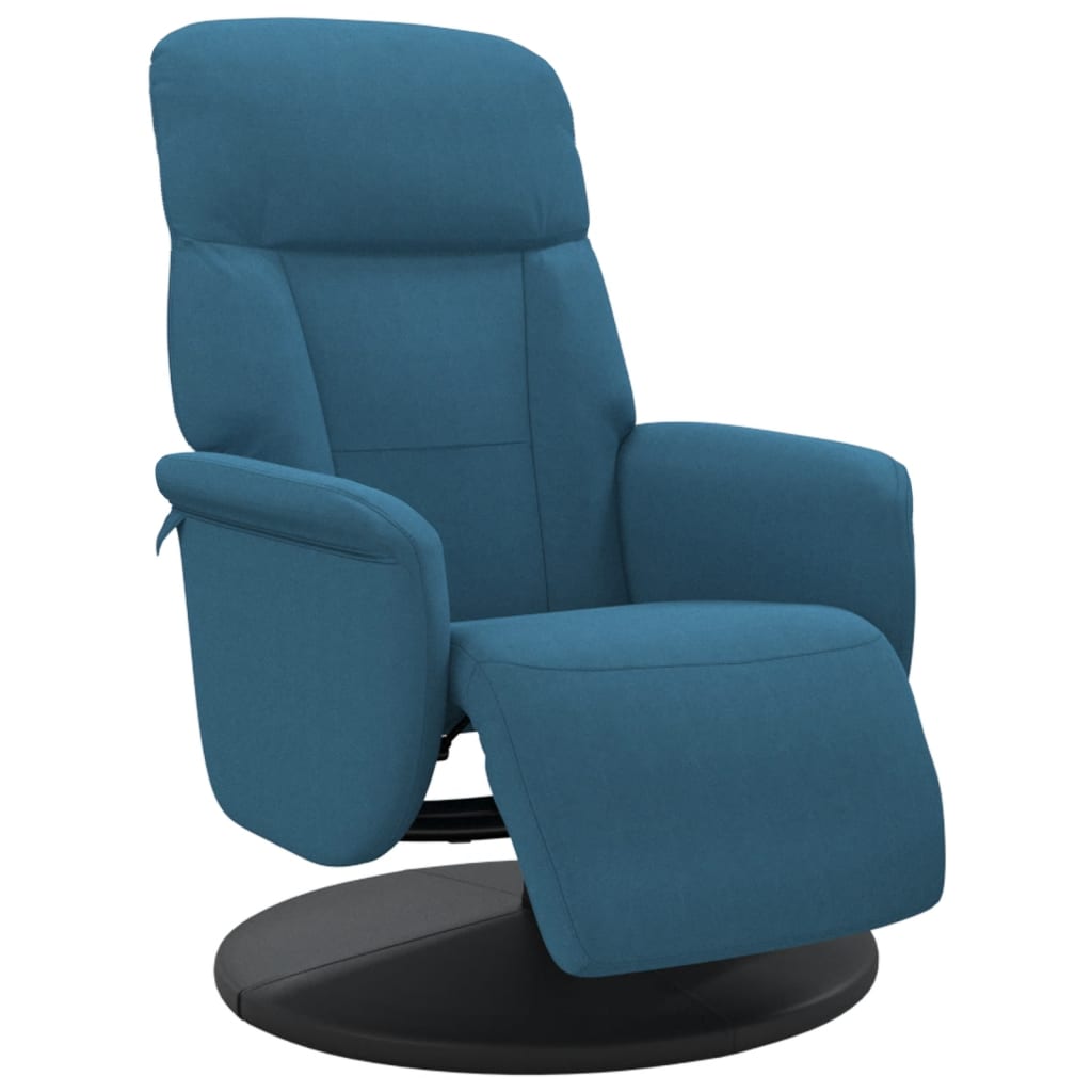 Fauteuil inclinable avec repose-pied bleu velours - XIOS