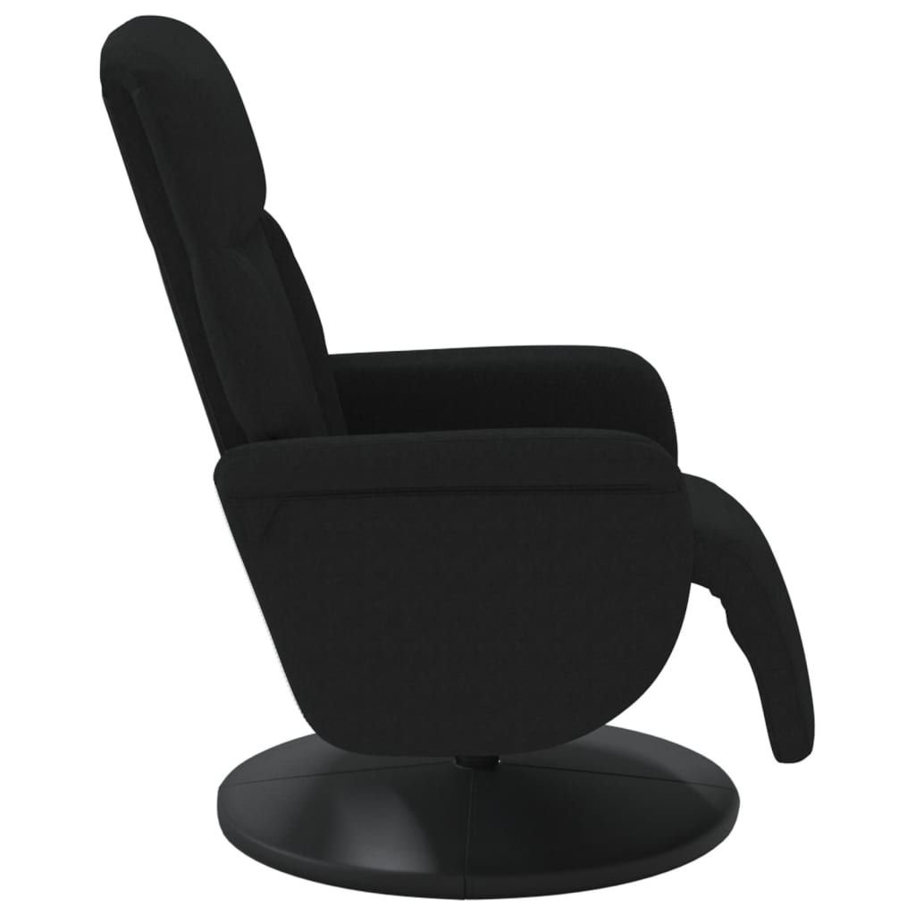 Fauteuil inclinable avec repose-pied noir velours - XIOS