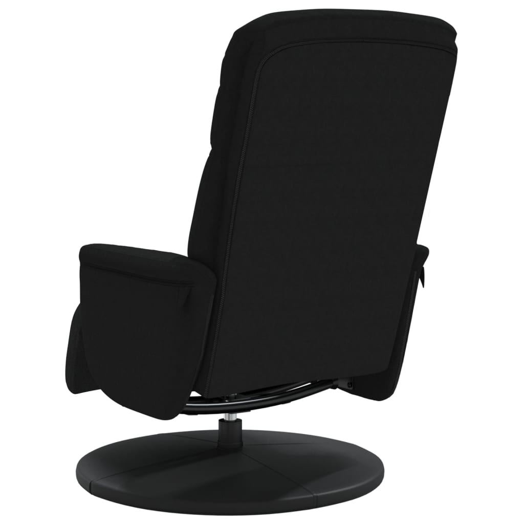 Fauteuil inclinable avec repose-pied noir velours - XIOS
