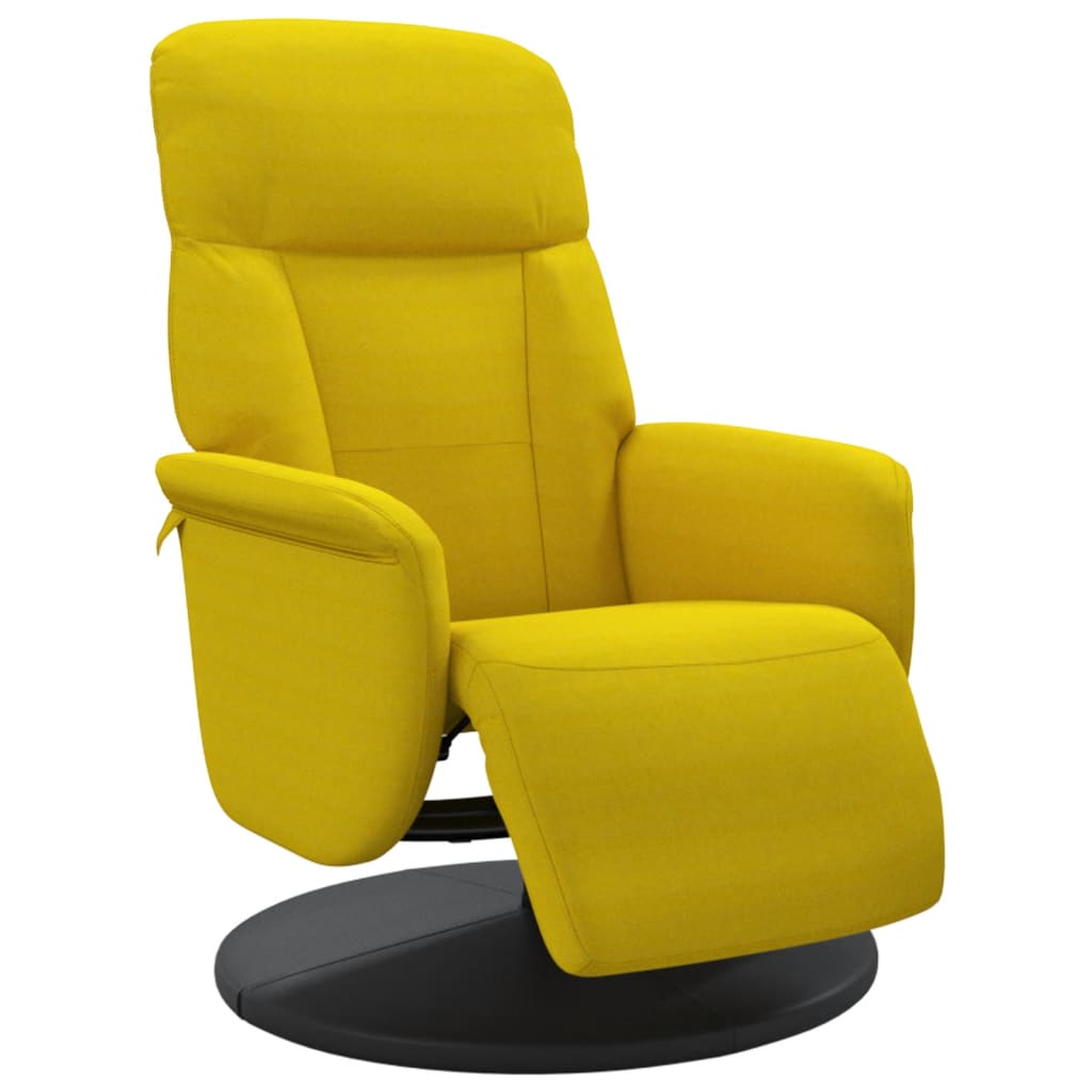 Fauteuil inclinable avec repose-pied jaune velours - XIOS