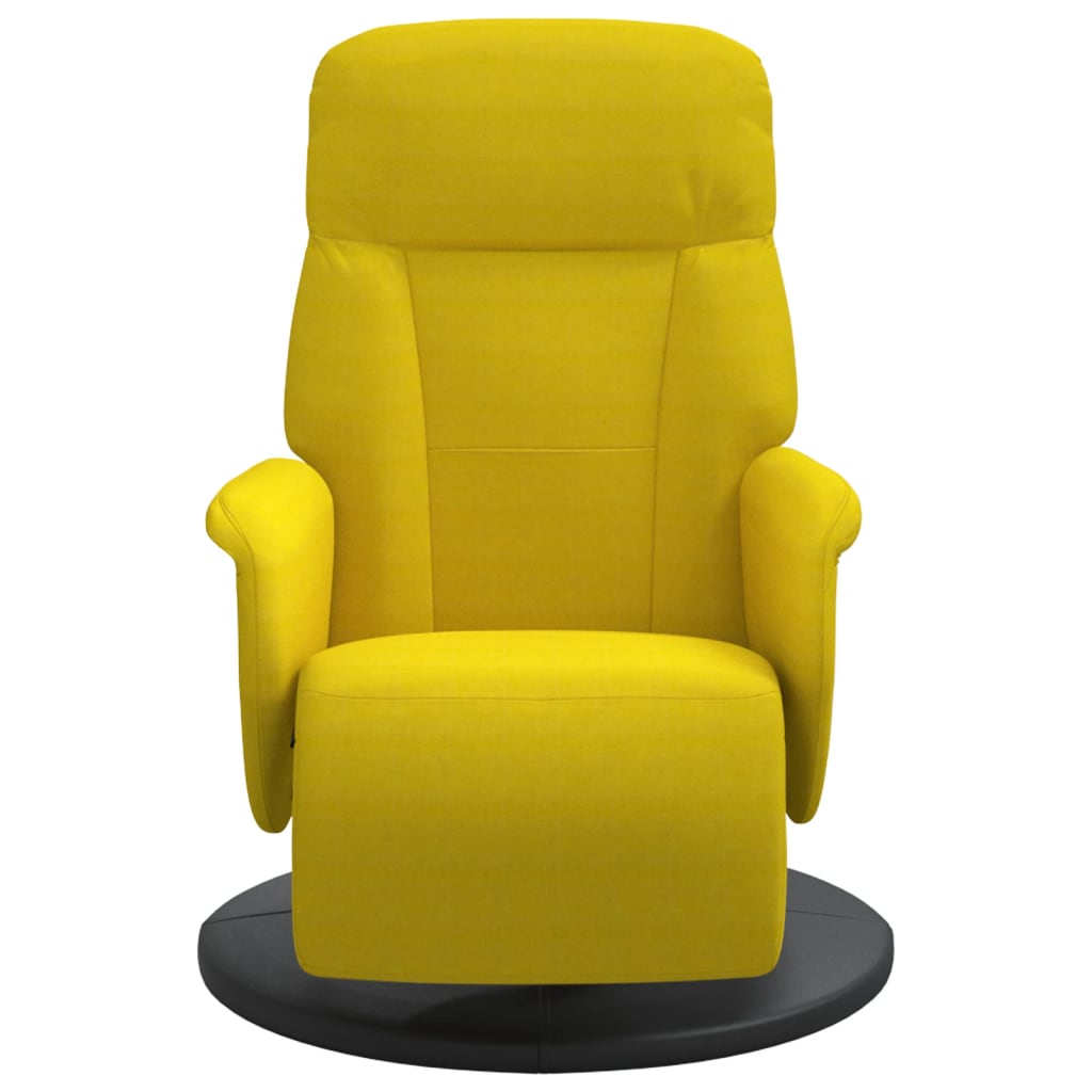 Fauteuil inclinable avec repose-pied jaune velours - XIOS