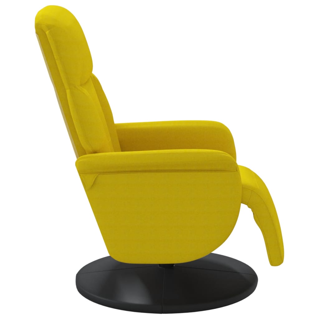 Fauteuil inclinable avec repose-pied jaune velours - XIOS