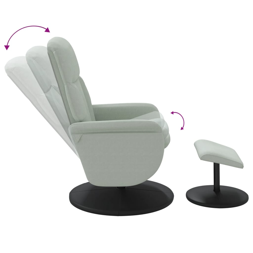 Fauteuil inclinable avec repose-pied gris clair velours Fauteuils vidaXL