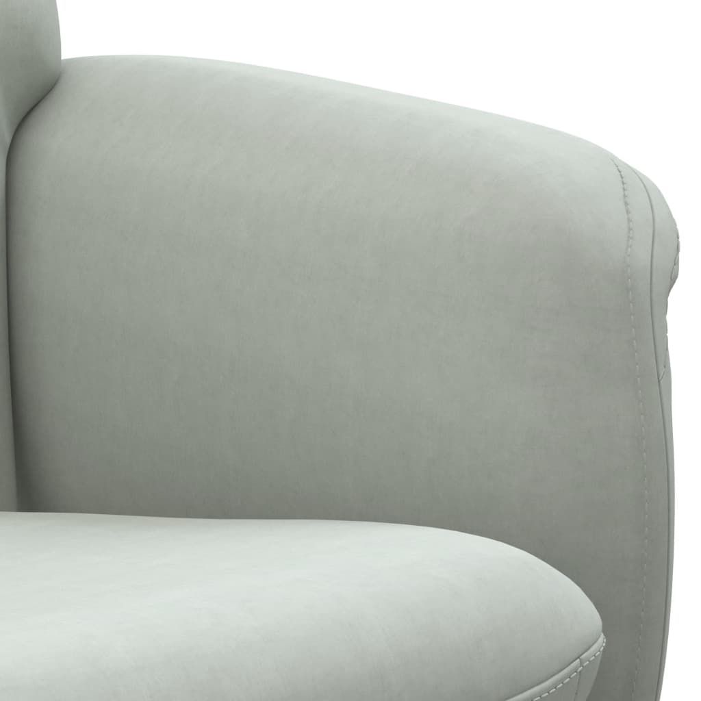 Fauteuil inclinable avec repose-pied gris clair velours Fauteuils vidaXL