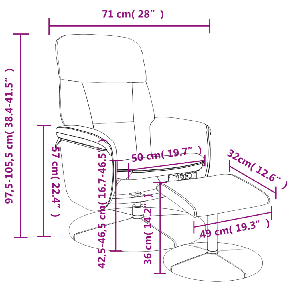 Fauteuil inclinable avec repose-pied gris clair velours Fauteuils vidaXL