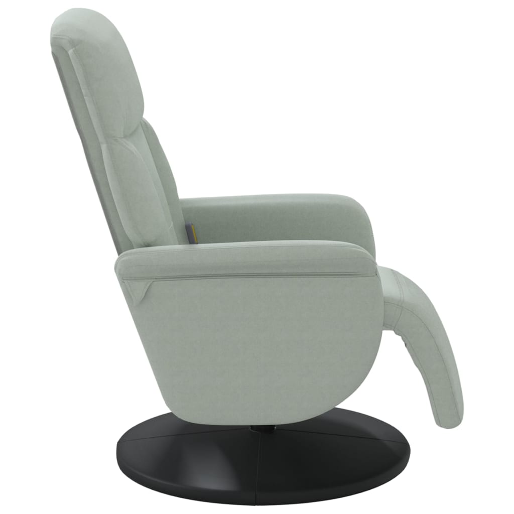 Fauteuil inclinable de massage repose-pied gris clair velours - XIOS
