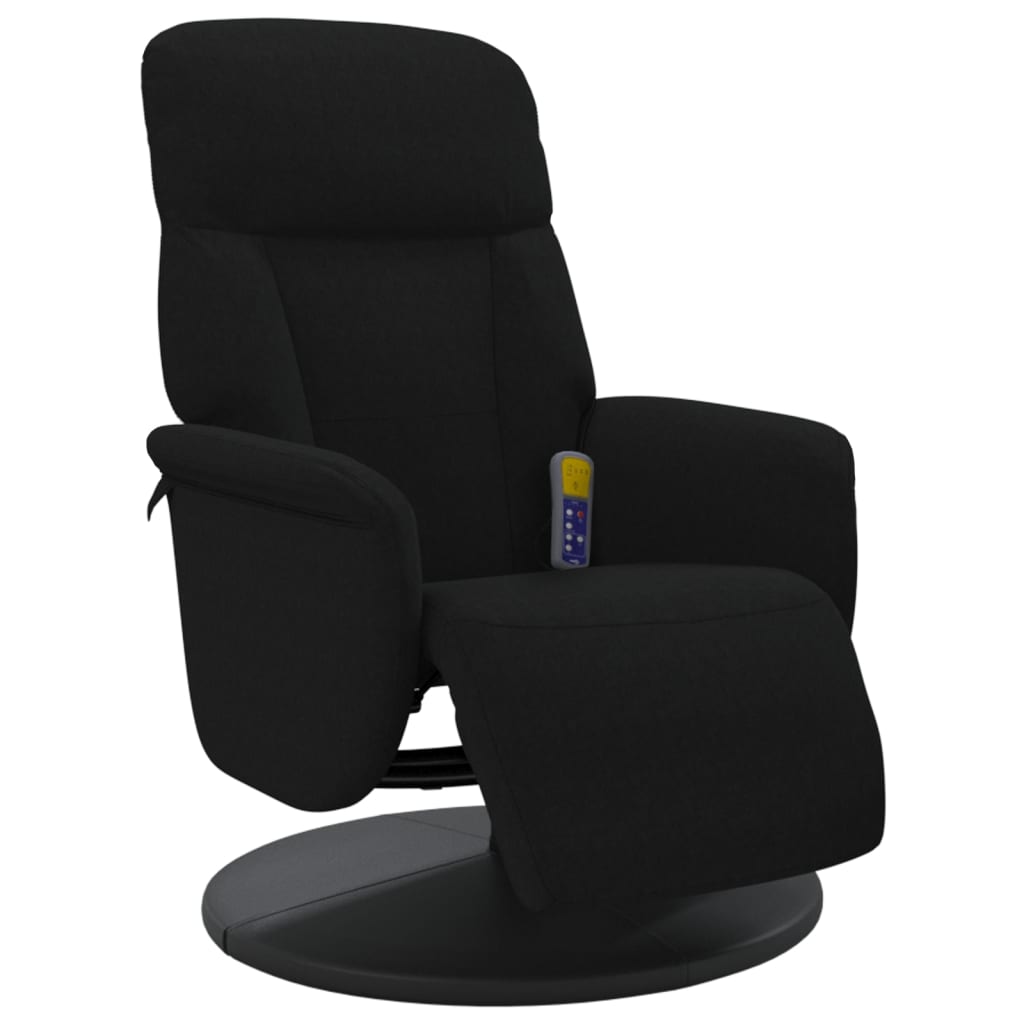 Fauteuil inclinable de massage avec repose-pied noir velours