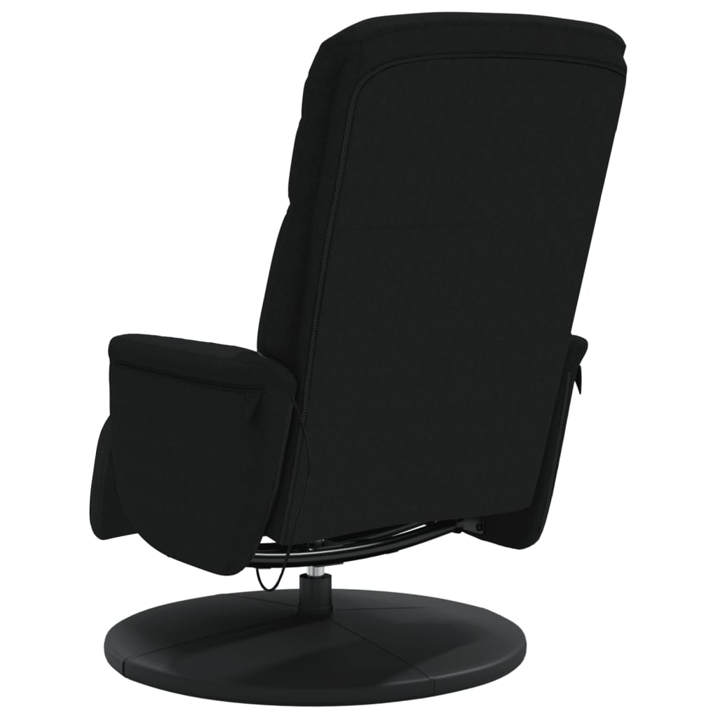 Fauteuil inclinable de massage avec repose-pied noir velours