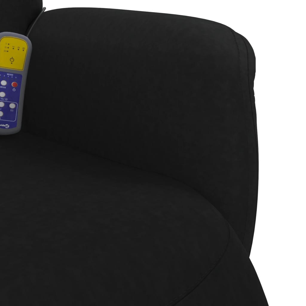 Fauteuil inclinable de massage avec repose-pied noir velours