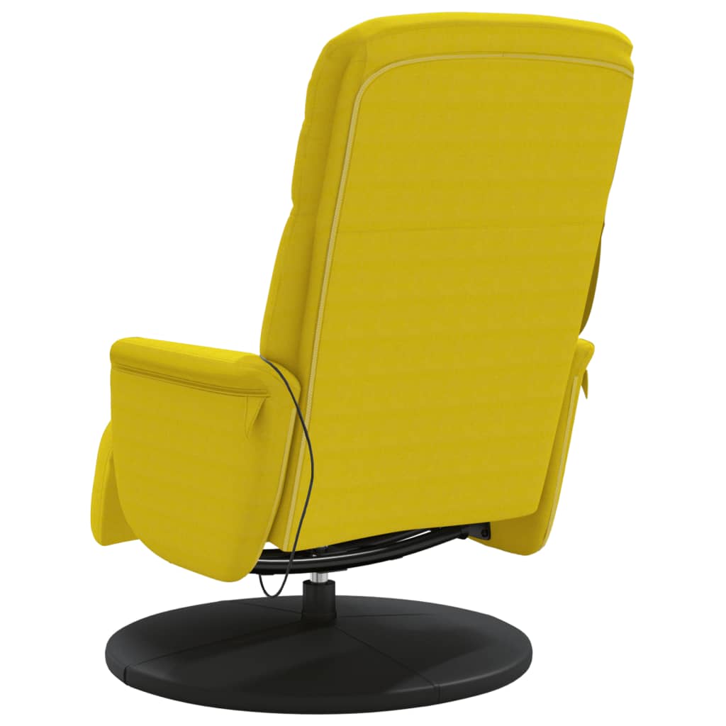 Fauteuil inclinable de massage avec repose-pied jaune velours - XIOS