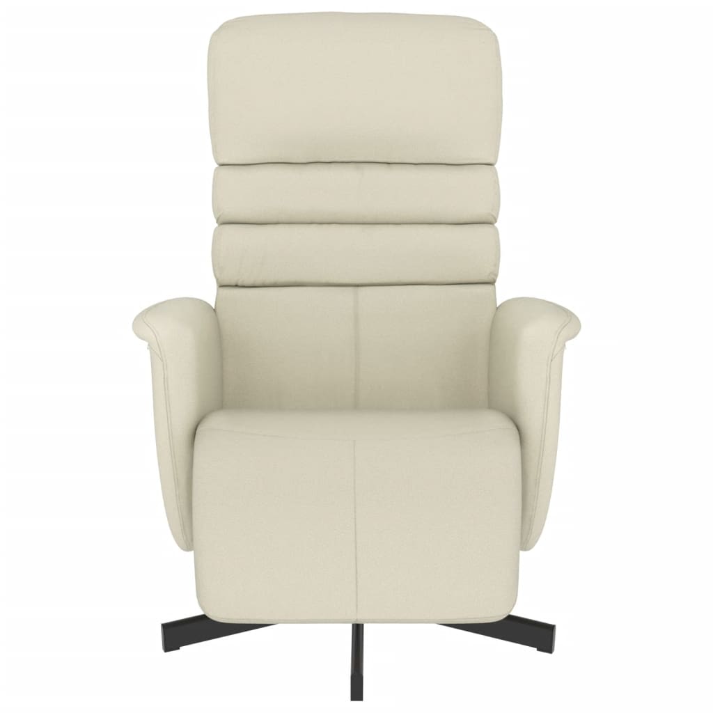 Fauteuil inclinable avec repose-pieds crème similicuir - XIOS