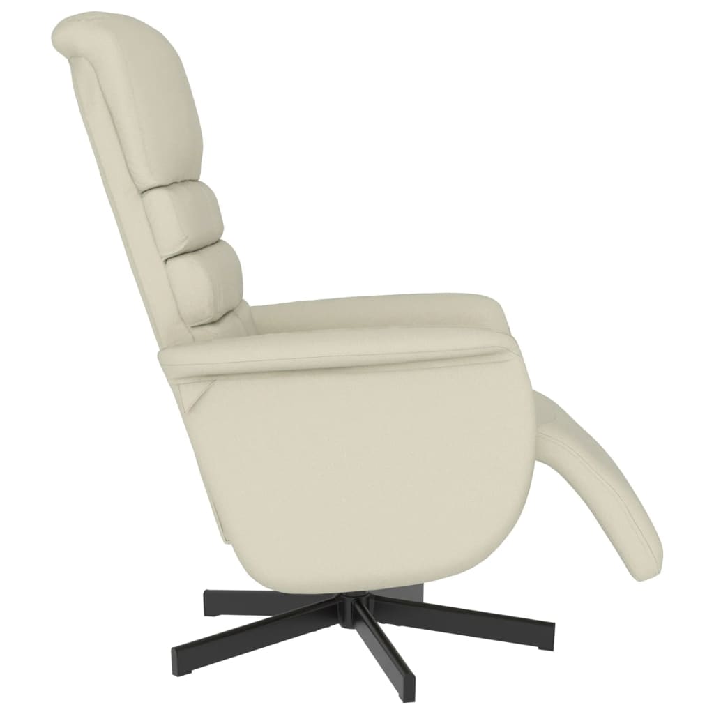 Fauteuil inclinable avec repose-pieds crème similicuir - XIOS