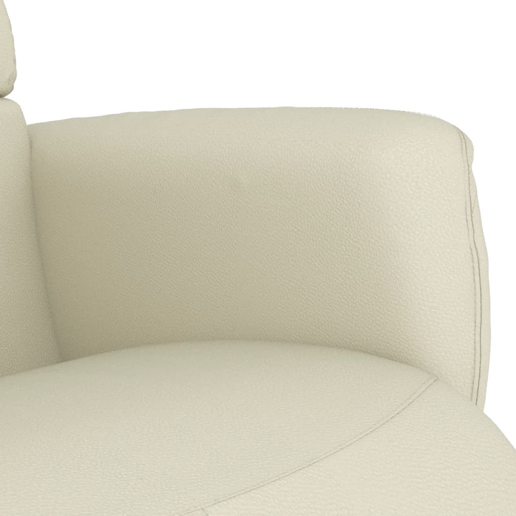 Fauteuil inclinable avec repose-pieds crème similicuir - XIOS