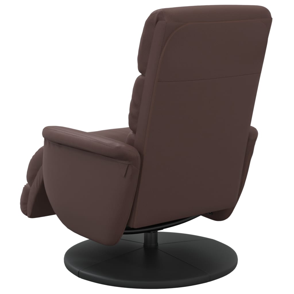Fauteuil inclinable avec repose-pieds marron similicuir - XIOS