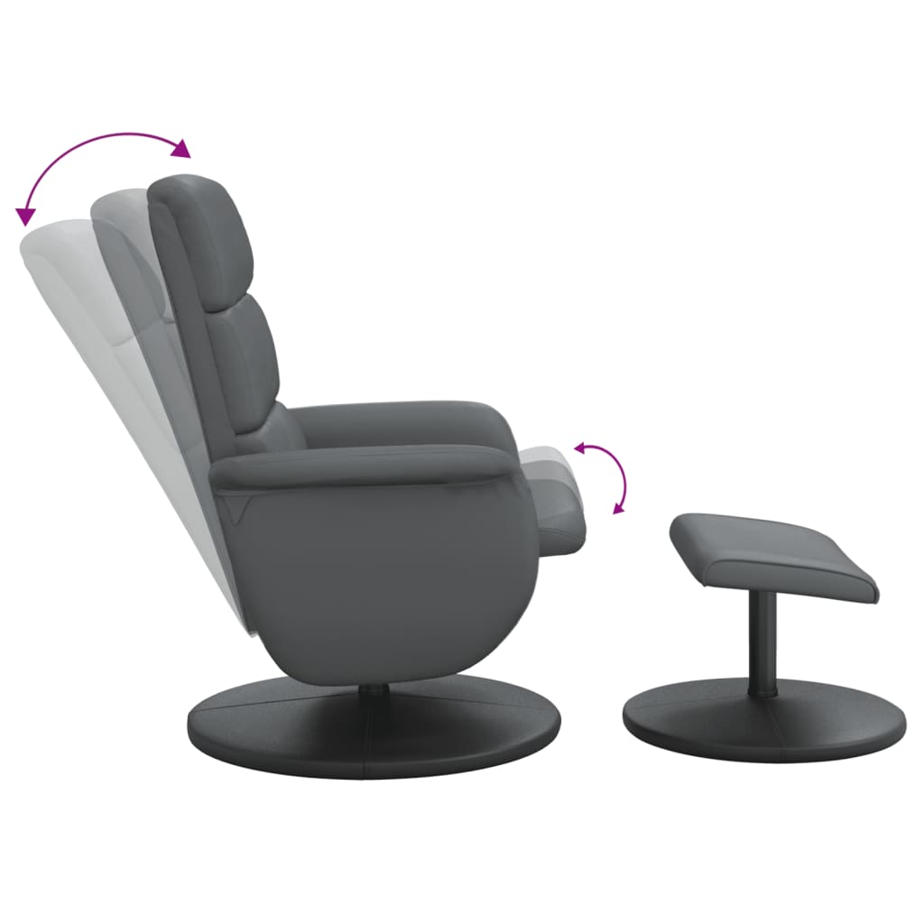 Fauteuil inclinable avec repose-pied gris similicuir Fauteuils vidaXL