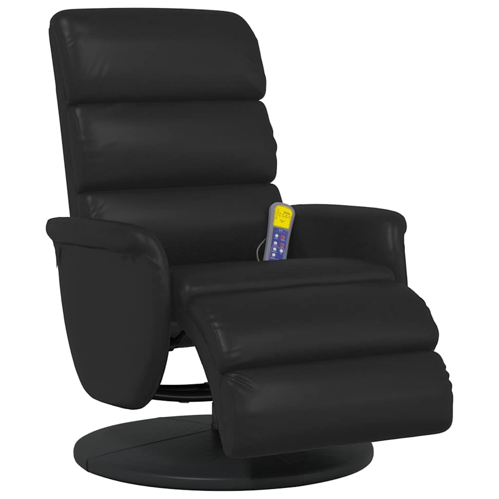 Fauteuil inclinable de massage repose-pieds noir similicuir - XIOS
