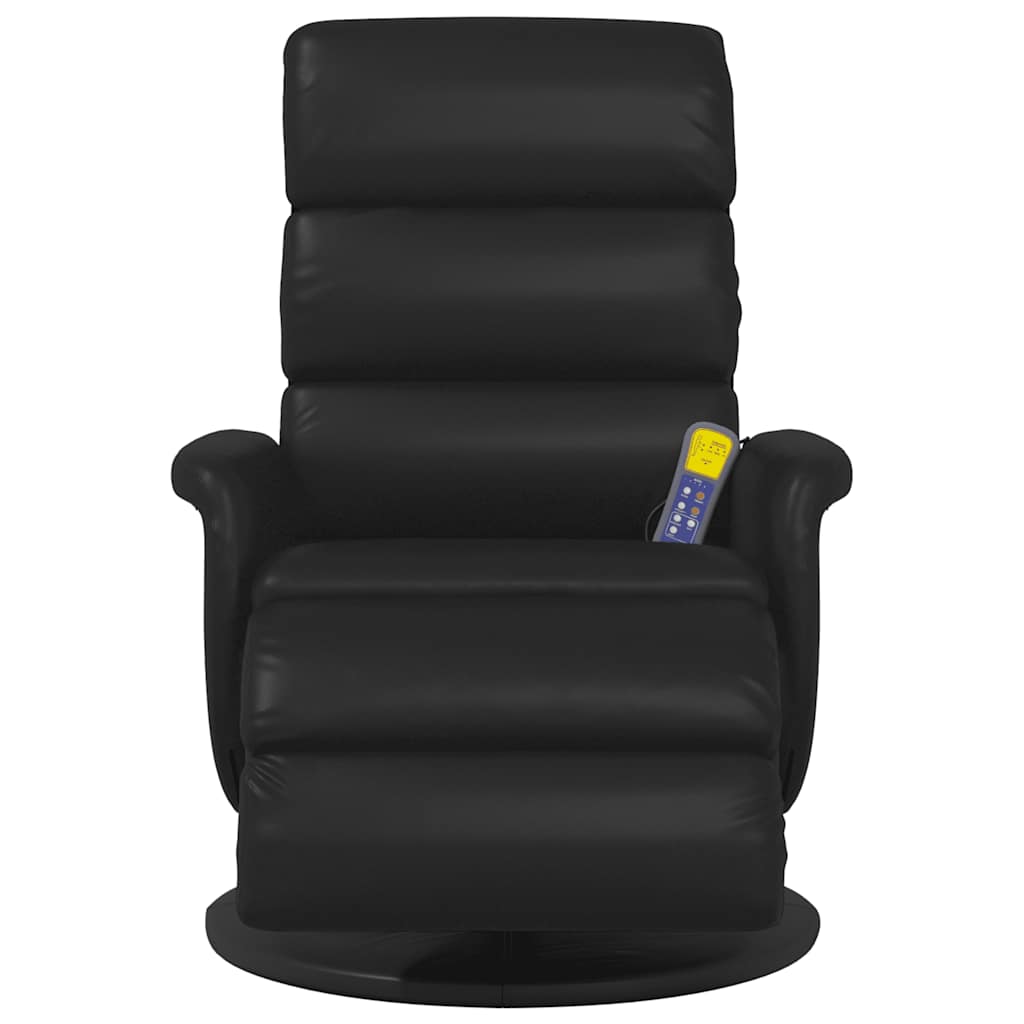 Fauteuil inclinable de massage repose-pieds noir similicuir - XIOS
