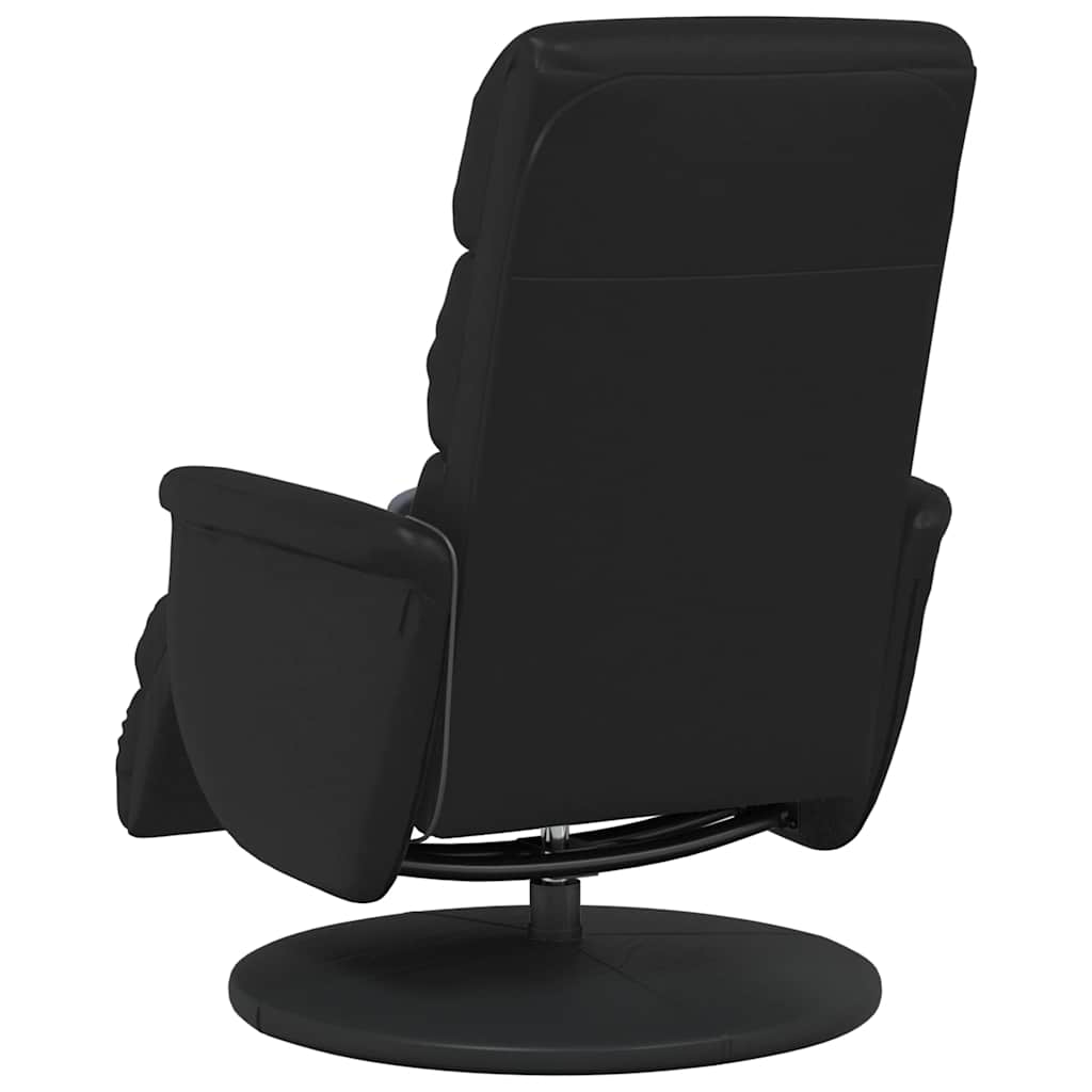 Fauteuil inclinable de massage repose-pieds noir similicuir - XIOS
