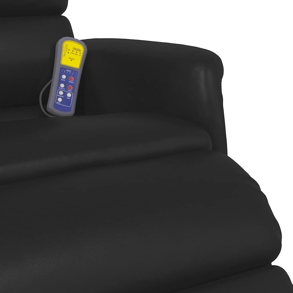 Fauteuil inclinable de massage repose-pieds noir similicuir - XIOS