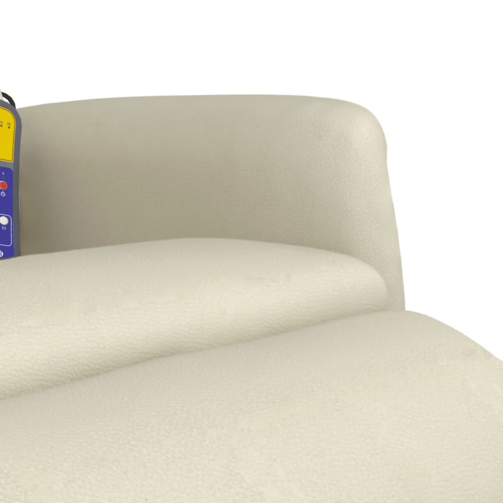 Fauteuil inclinable de massage et repose-pieds crème similicuir - XIOS