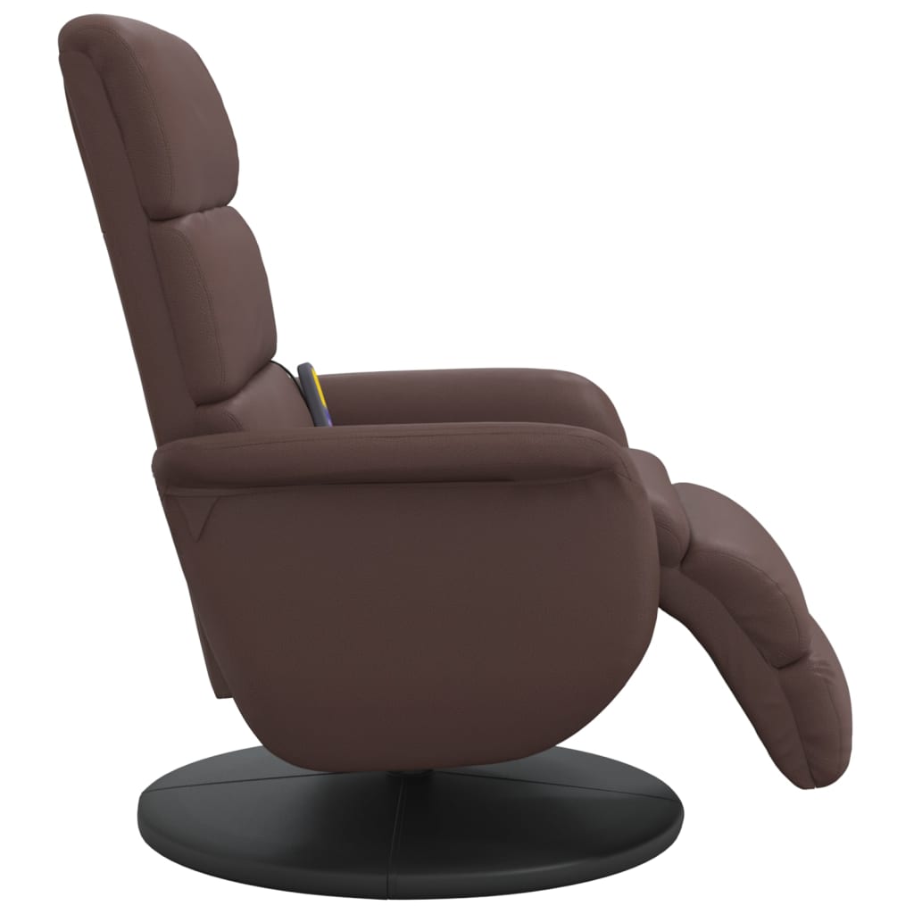 Fauteuil inclinable de massage repose-pieds marron similicuir - XIOS