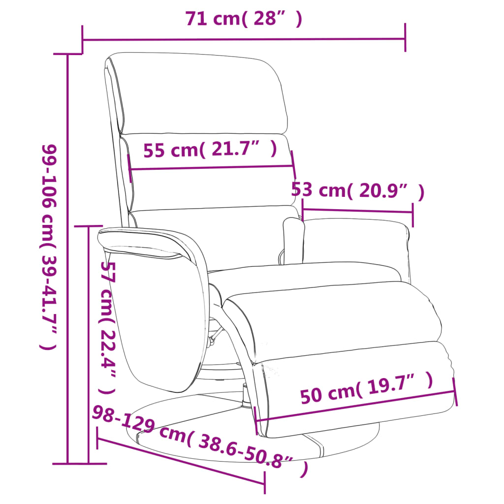 Fauteuil inclinable de massage repose-pieds marron similicuir - XIOS