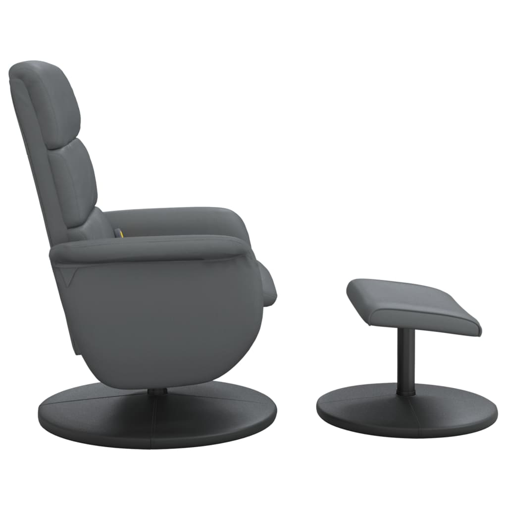 Fauteuil inclinable de massage avec repose-pied gris similicuir - XIOS