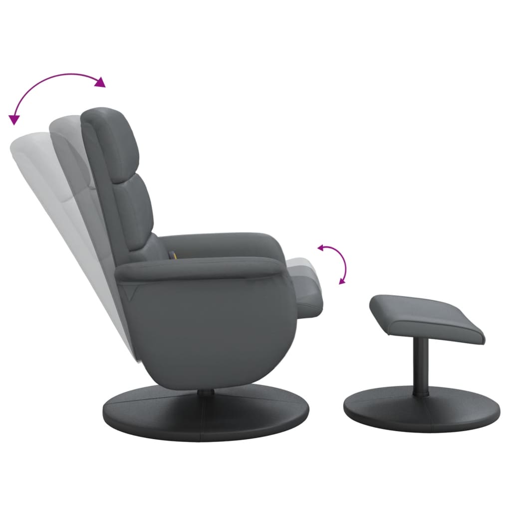 Fauteuil inclinable de massage avec repose-pied gris similicuir - XIOS
