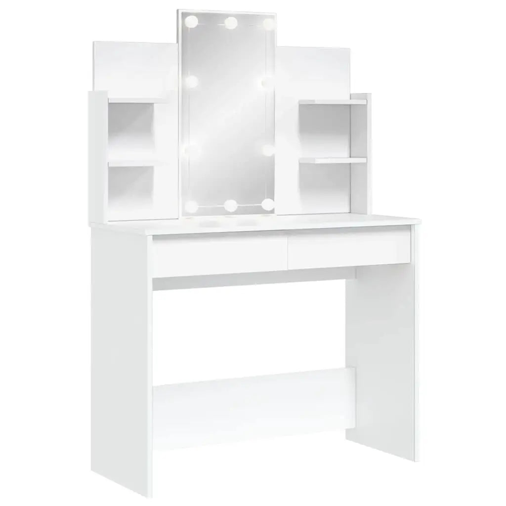 Coiffeuse avec lumières LED blanc 96x40x142 cm - XIOS