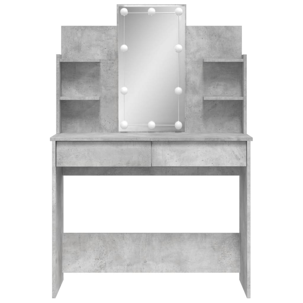 Coiffeuse avec lumières LED gris béton 96x40x142 cm Coiffeuses vidaXL