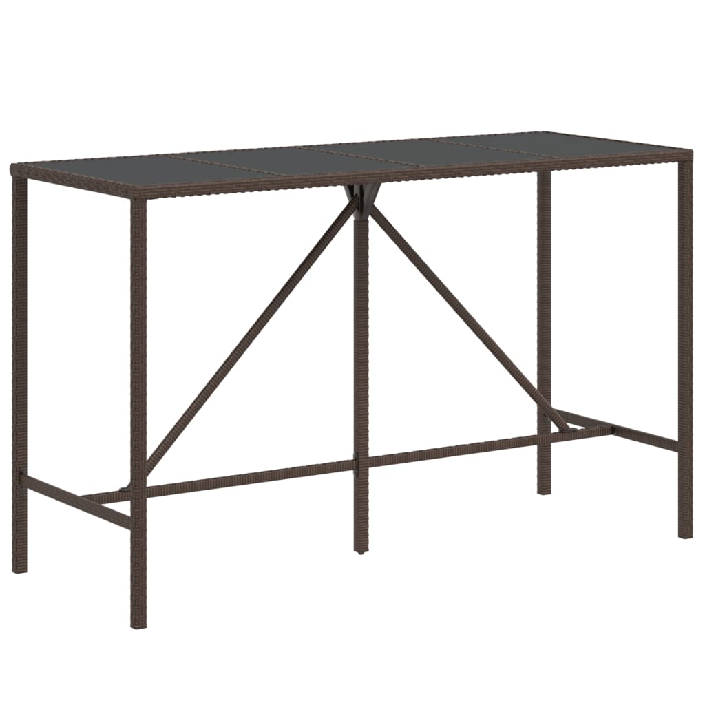Ensemble de bar de jardin 9 pcs avec coussins marron poly rotin