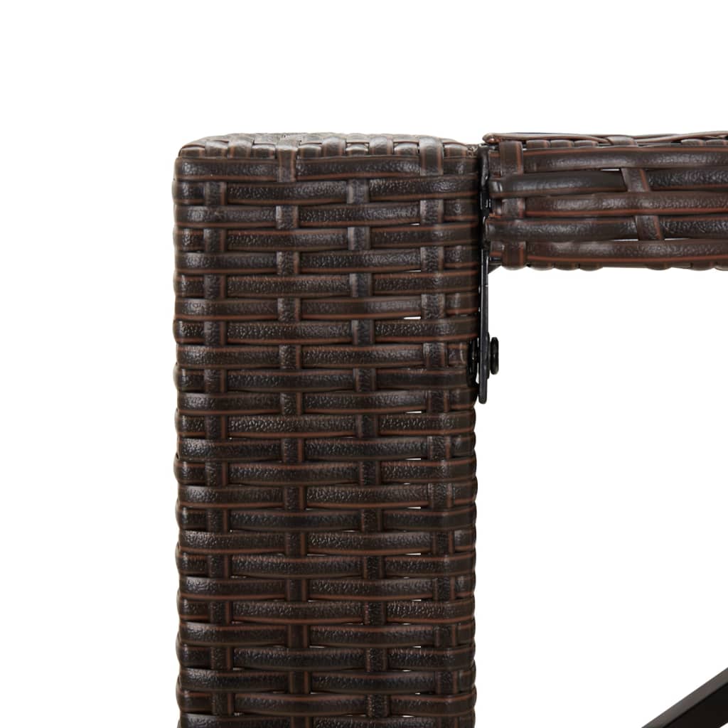 Ensemble de bar de jardin avec coussins 5 pcs marron poly rotin