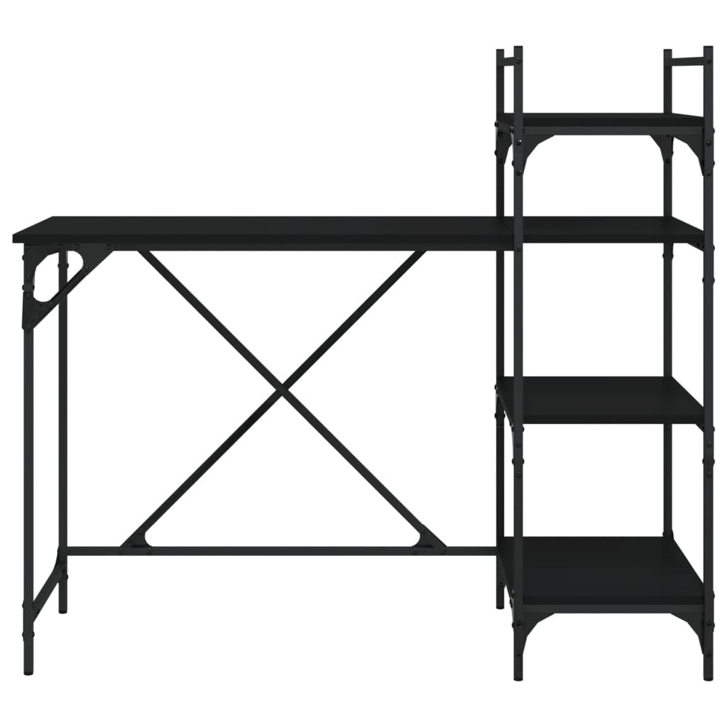 Bureau d'ordinateur avec étagères noir 120x47x109 cm Bureaux vidaXL