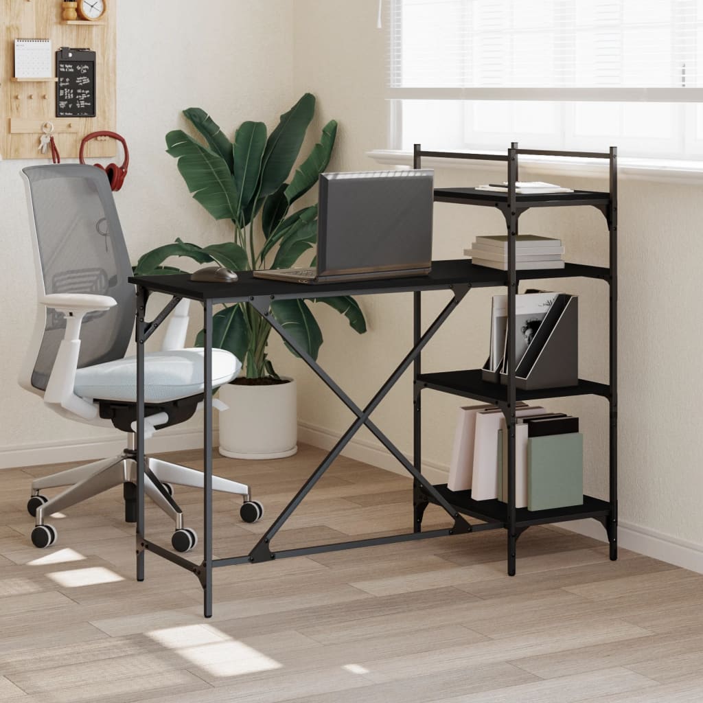 Bureau d'ordinateur avec étagères noir 120x47x109 cm Bureaux vidaXL