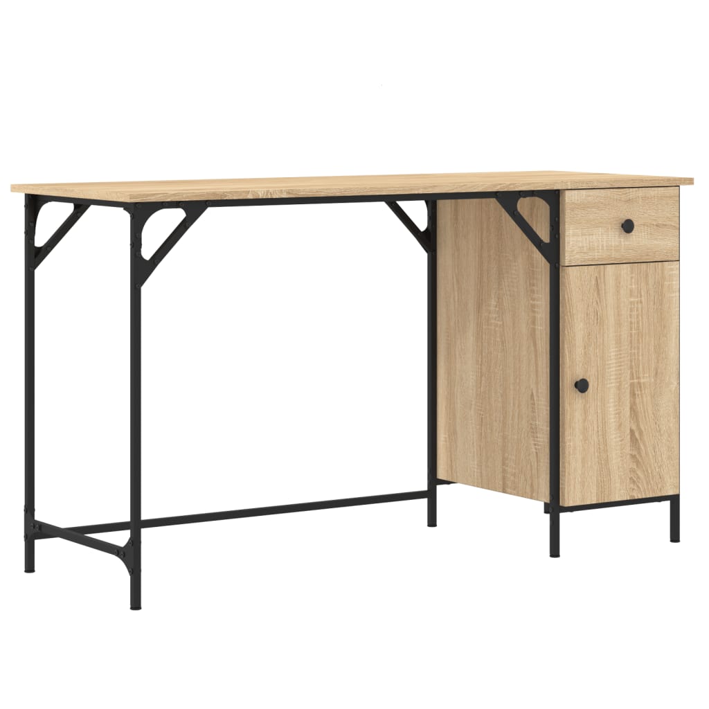 Bureau d'ordinateur chêne sonoma 131x48x75 cm bois d’ingénierie - XIOS