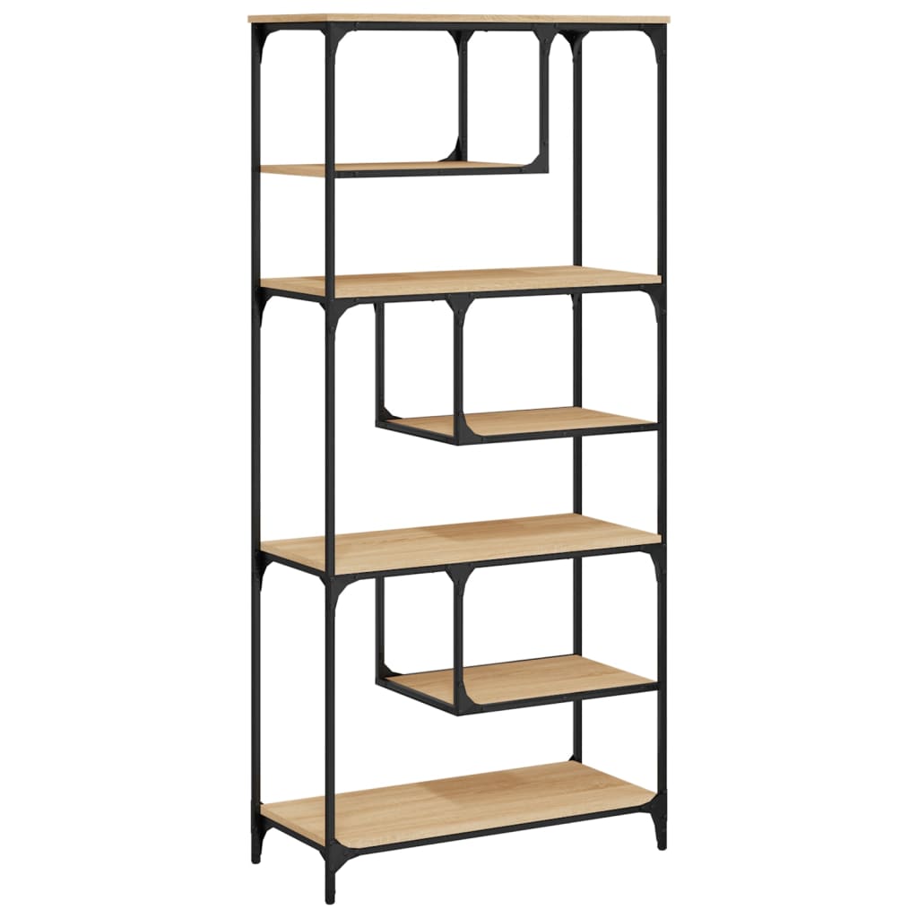 Bibliothèque chêne sonoma 81x36x176 cm bois d'ingénierie - XIOS