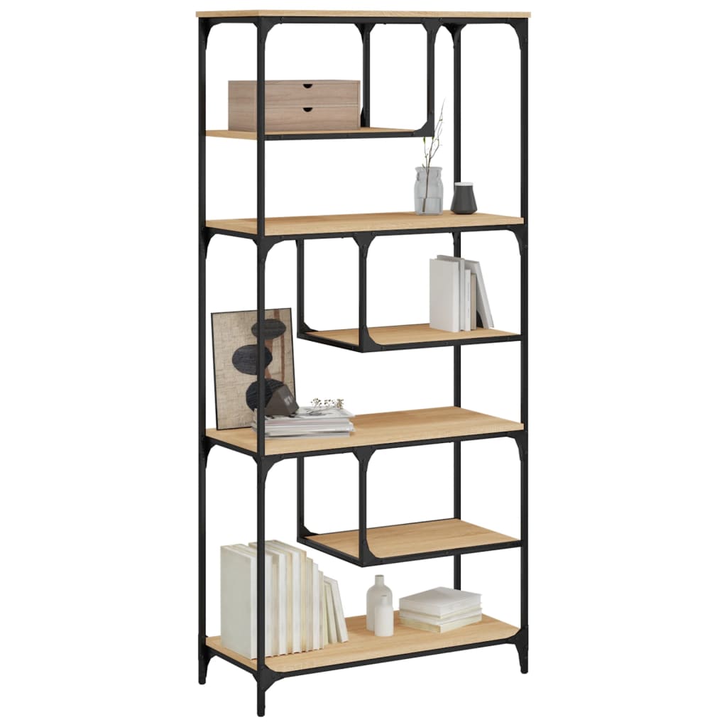 Bibliothèque chêne sonoma 81x36x176 cm bois d'ingénierie - XIOS